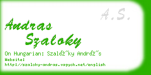 andras szaloky business card